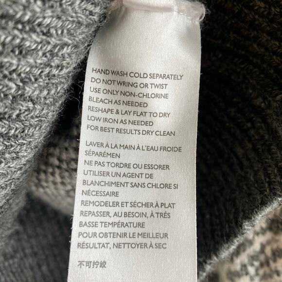 By Anthropologie Karolina Sweater Size LP Ivory Gray Floral Wool Jacquard Petite - Picture 14 of 16